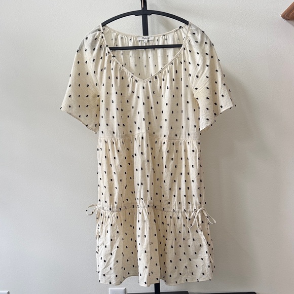 Madewell Dresses & Skirts - Madewell Cream Mini Dress with Black Dots